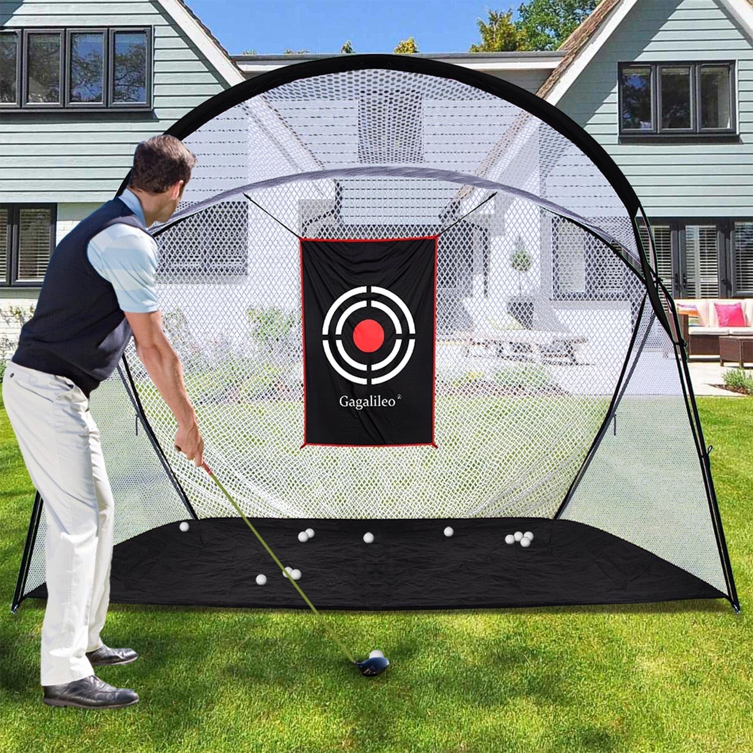 Golf Net,Golf Net Backyard Driving,Golf Driving Range,Golf Swing Net,Heavy Duty Golf Practice Net,Golf Practice Hitting Net,Quick Setup Golf Net with Target Cloth and Carry Bag(Style Optional)