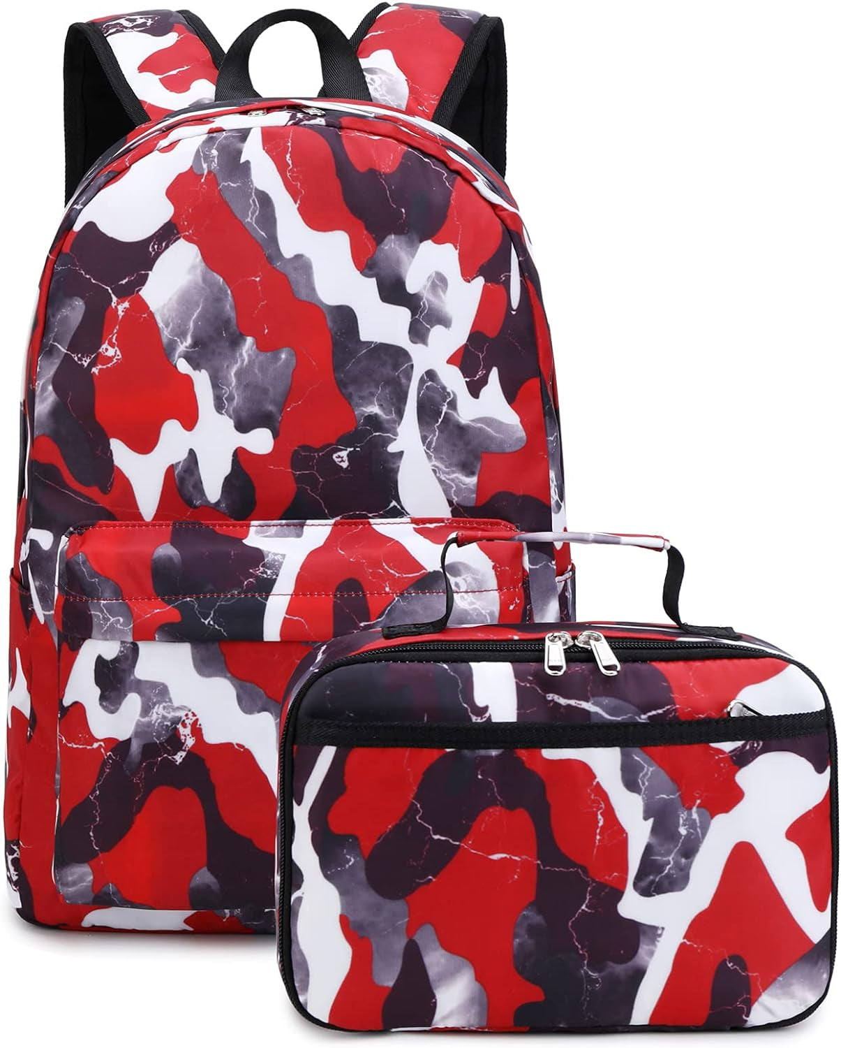 Boy/Girl School Backpack Set Camouflage Bookbags School Bags for Elementary Middle School