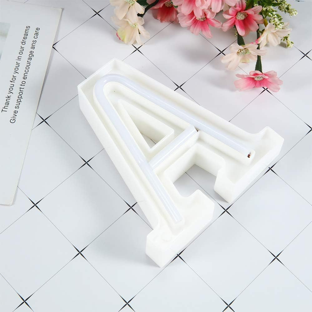 Neon Letter Lights 26 Alphabet Letter Bar Sign Letter Signs for Wedding Christmas Birthday Partty Supplies,Usb/Battery Powered Light up Letters for Home Decoration-Colourful 9