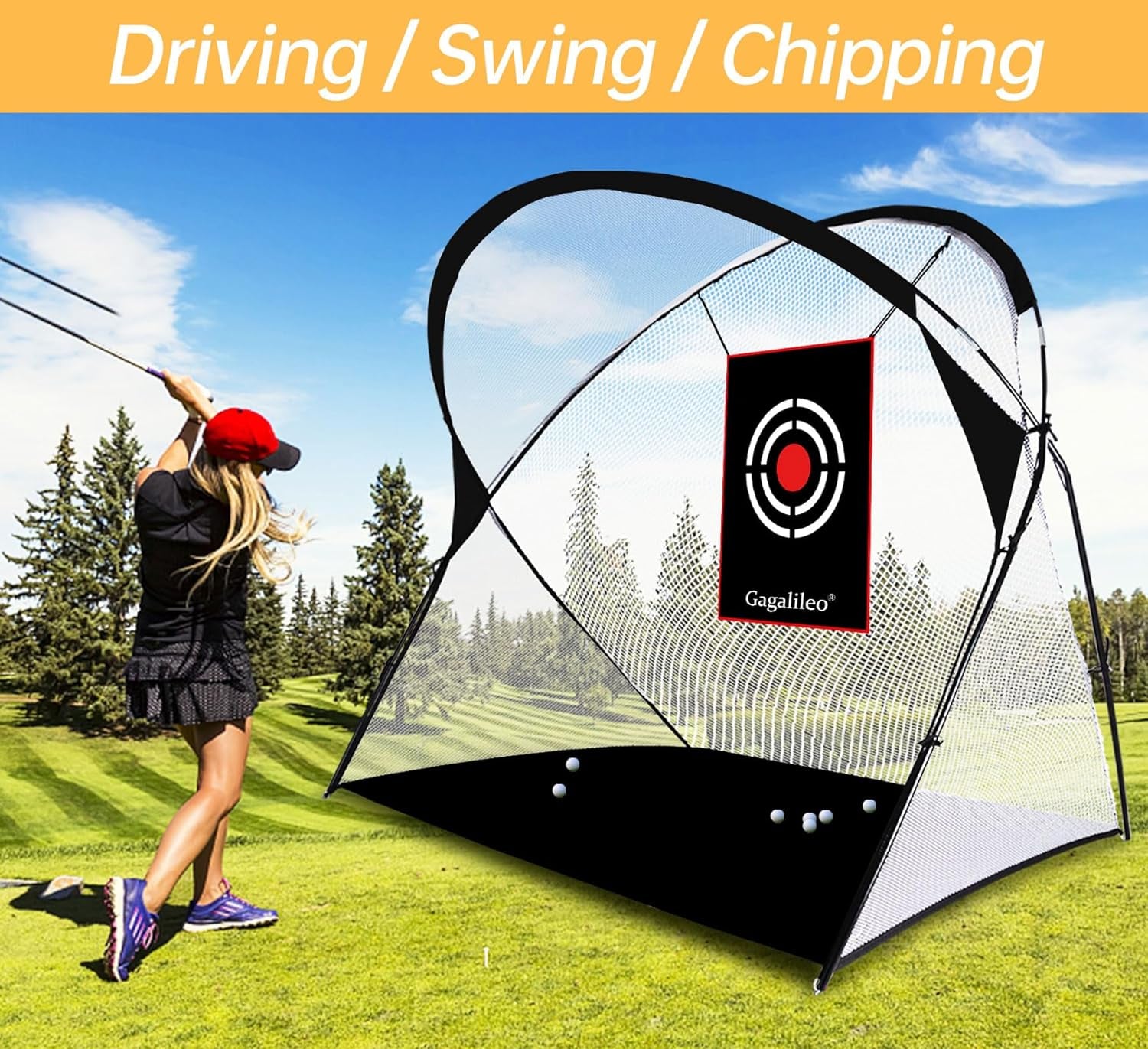 Golf Net,Golf Net Backyard Driving,Golf Driving Range,Golf Swing Net,Heavy Duty Golf Practice Net,Golf Practice Hitting Net,Quick Setup Golf Net with Target Cloth and Carry Bag(Style Optional)