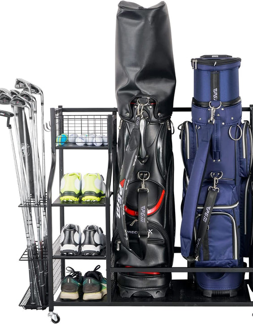 Load image into Gallery viewer, Golf Storage Garage Organizer, Golf Bag Storage Stand and Other Golfing Equipment Rack, Extra Storage Rack for Golf Clubs
