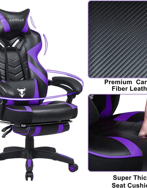 Load image into Gallery viewer, Purple Gaming Chair Reclining Computer Chair with Footrest High Back Gamer Chair with Massage Large Computer Gaming Chair Racing Style Chair for Gaming Big and Tall Gaming Chairs for Adult
