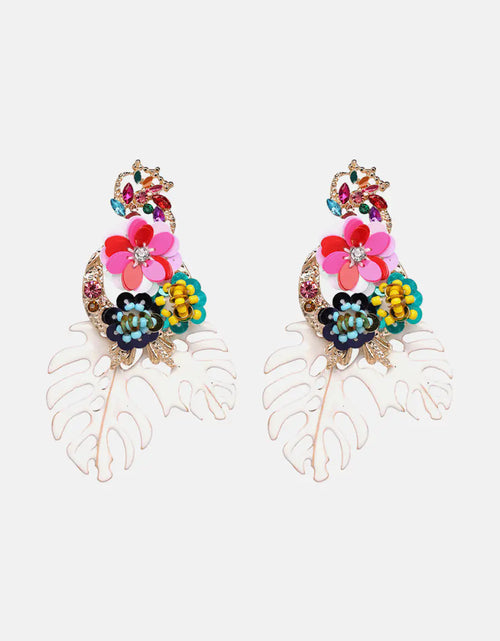 Load image into Gallery viewer, Leaf &amp; Flower Shape Zinc Alloy Dangle Earrings
