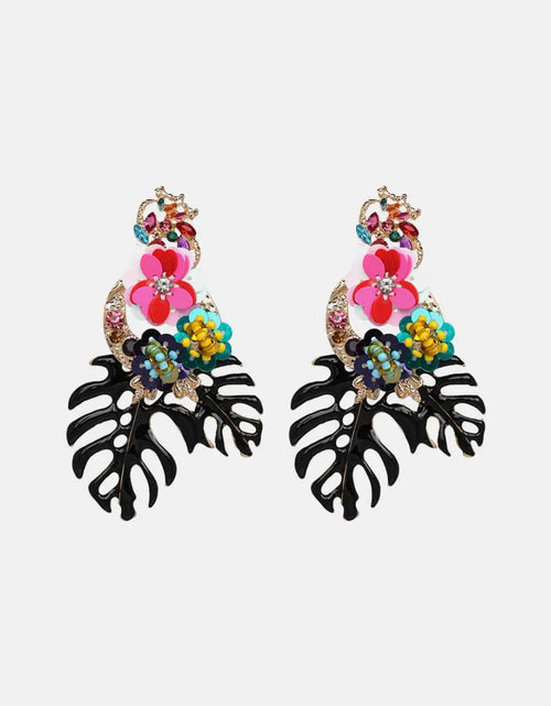 Load image into Gallery viewer, Leaf &amp; Flower Shape Zinc Alloy Dangle Earrings
