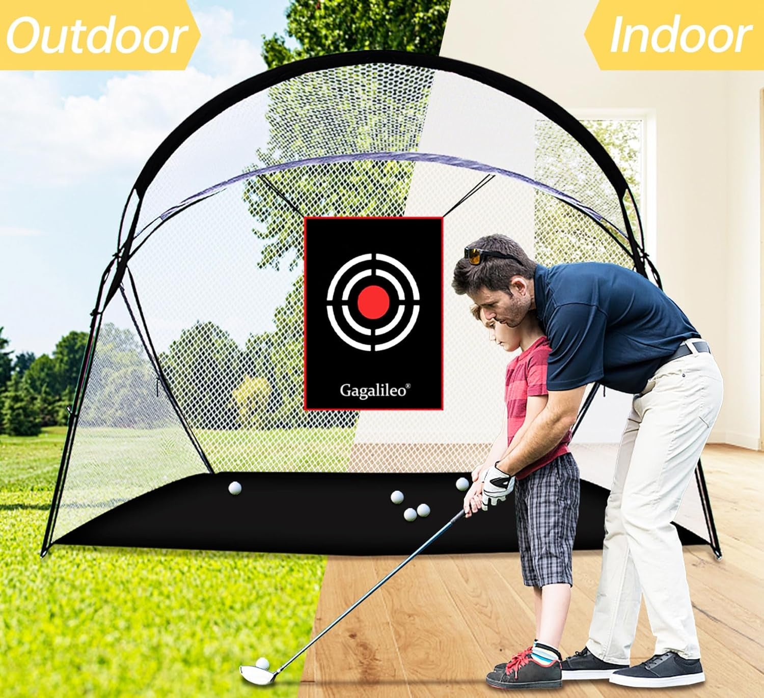 Golf Net,Golf Net Backyard Driving,Golf Driving Range,Golf Swing Net,Heavy Duty Golf Practice Net,Golf Practice Hitting Net,Quick Setup Golf Net with Target Cloth and Carry Bag(Style Optional)