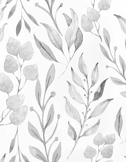 Load image into Gallery viewer, Peel and Stick Wallpaper Floral Wallpaper Gray Leaf Self Adhesive Wallpaper,17.7 in X 590 In
