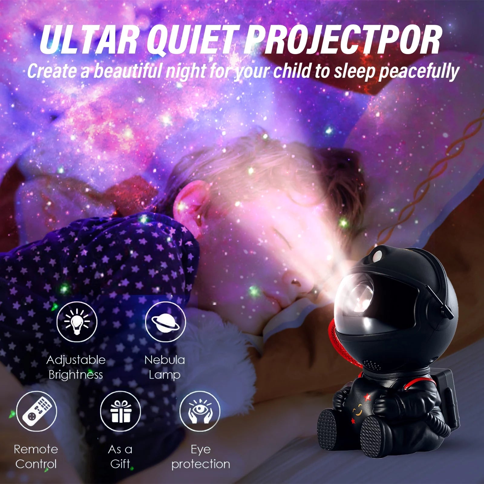 Astronaut Projector, Star Galaxy Projector Night Light for Kids, 360°Adjustable Astronaut Nebula Ceiling Led Lamp Projector for Kids with Timer and Remote for Children Adults Gift