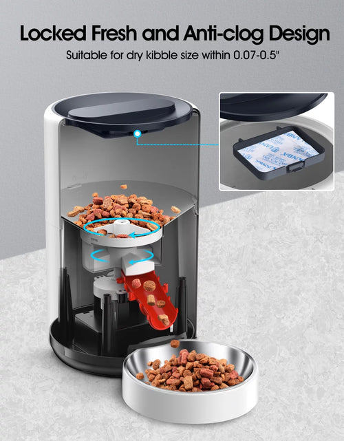 Load image into Gallery viewer, Automatic Dog Feeders, Pet Feeder, Cat Food Dispenser with Stainless Steel Bowl, 4L, Black
