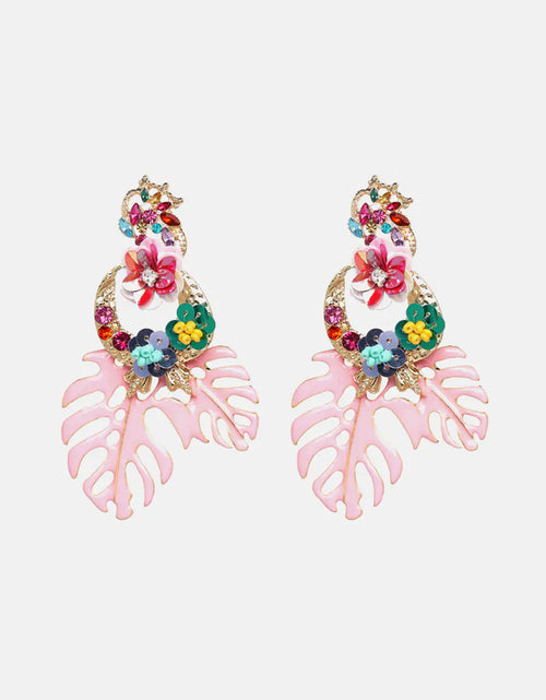 Load image into Gallery viewer, Leaf &amp; Flower Shape Zinc Alloy Dangle Earrings
